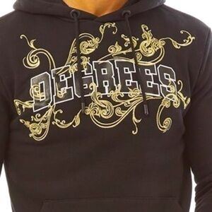 11 Degrees Black and Gold Hoodie Ireland England European designer exclusive